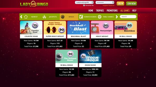 Lady Love Bingo