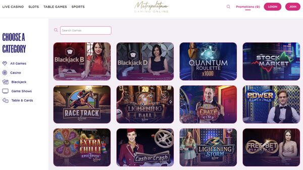 Metropolitan Gaming Online